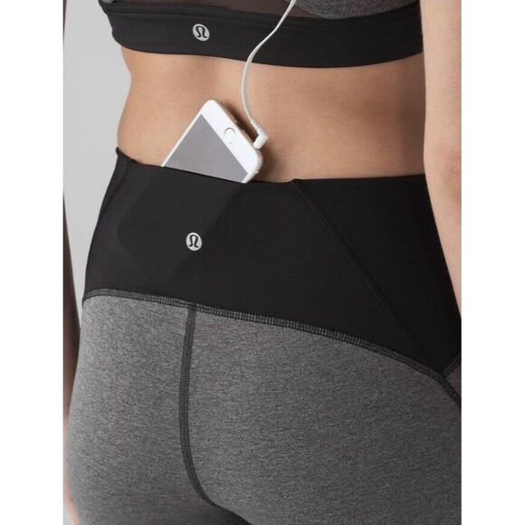 Lululemon Train Times Shorts 6” Size 4 - HeathereD Black Gym Run Hike Train Yoga - Picture 5 of 8